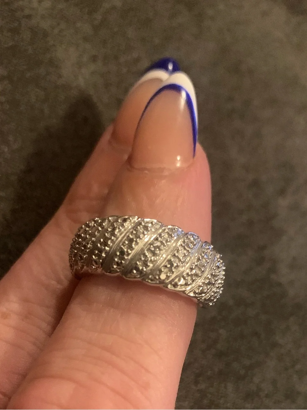 Ross Simons Silver Pavé Dome Ring - Sparkling Silver 925